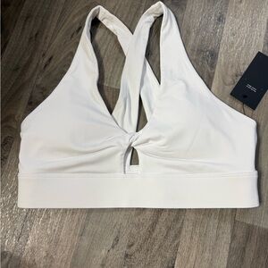 White Cross-Back Sports Bra